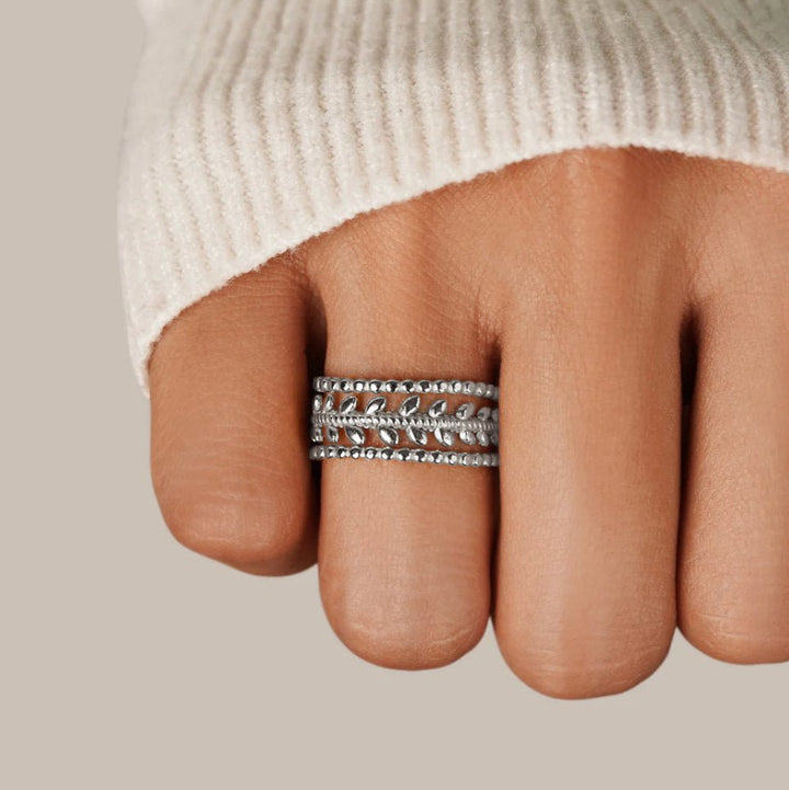 Anillo Marissa texturizado Acero inoxidable