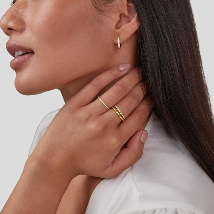 Anillo Marissa blanco cristal texturizado