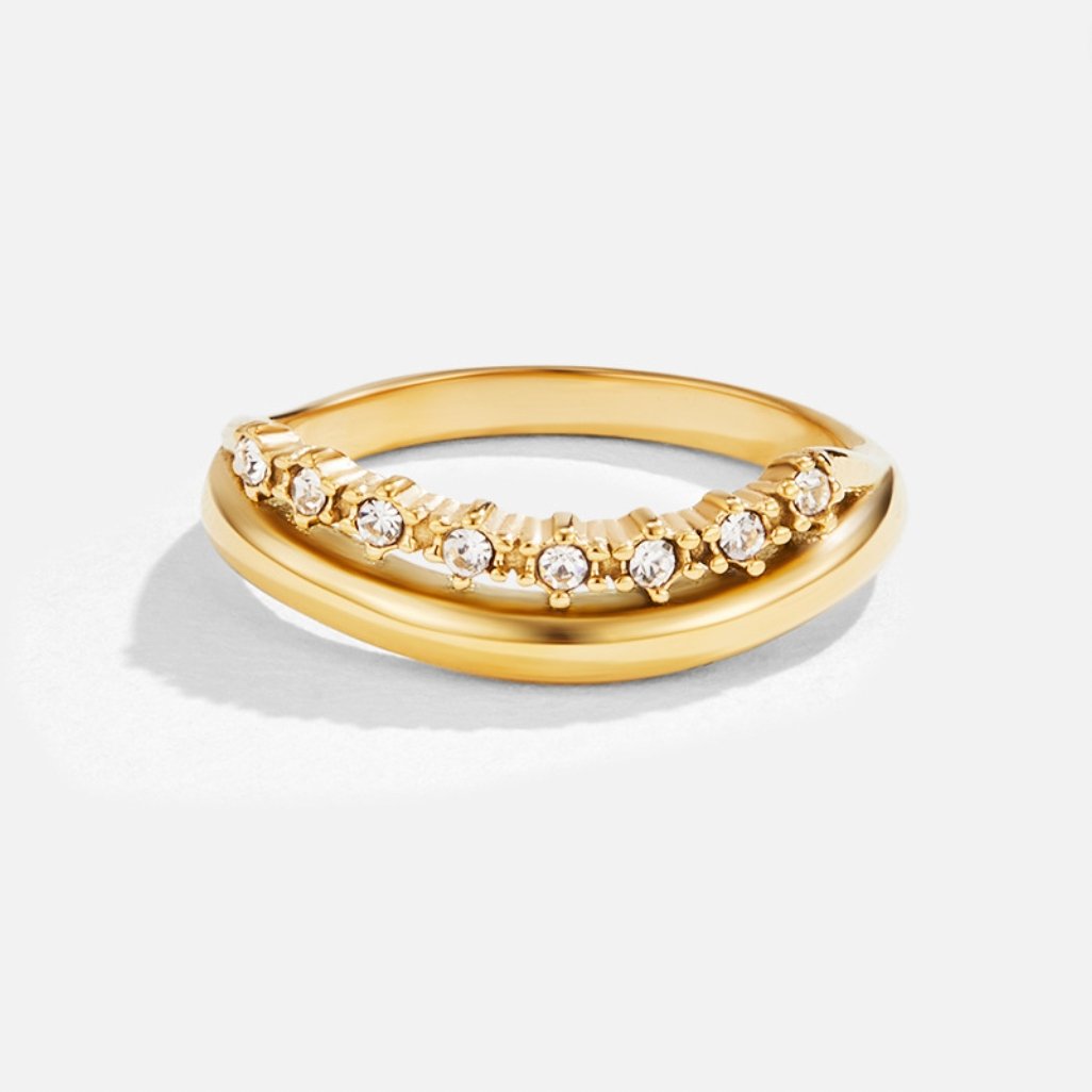 Anillo Marissa blanco cristal texturizado