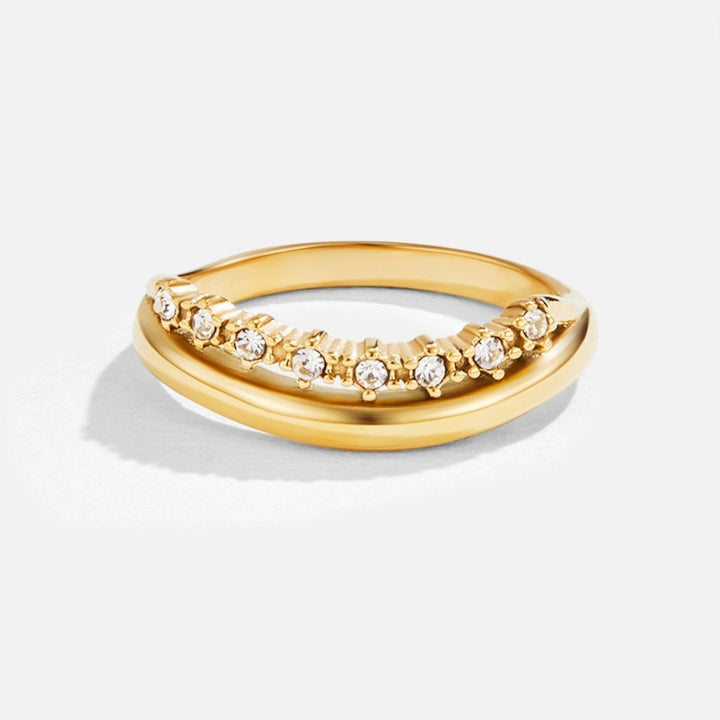 Anillo Marissa blanco cristal texturizado