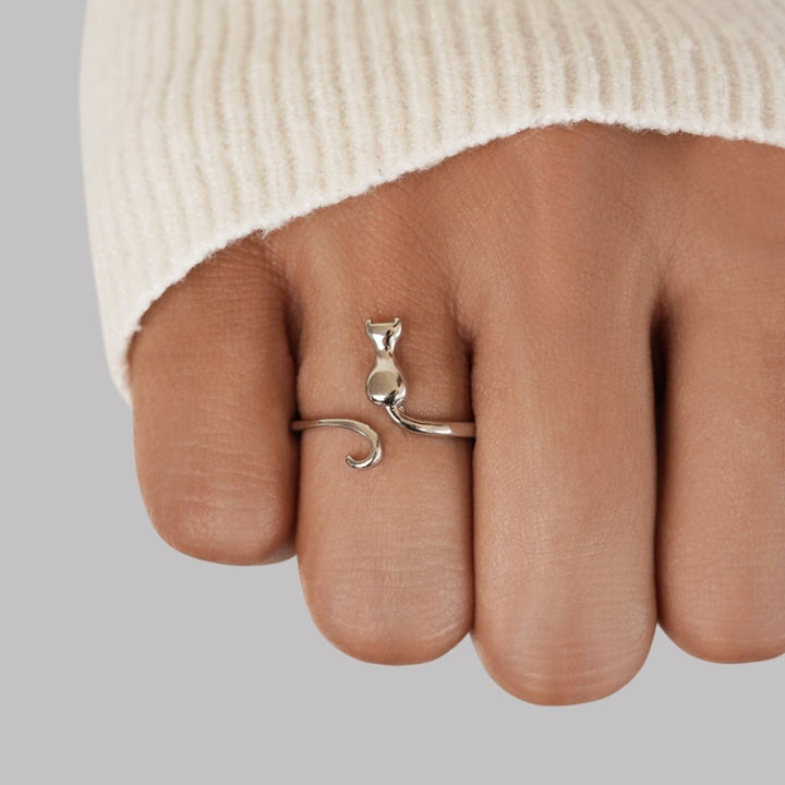 Anillo plateado minuit chat