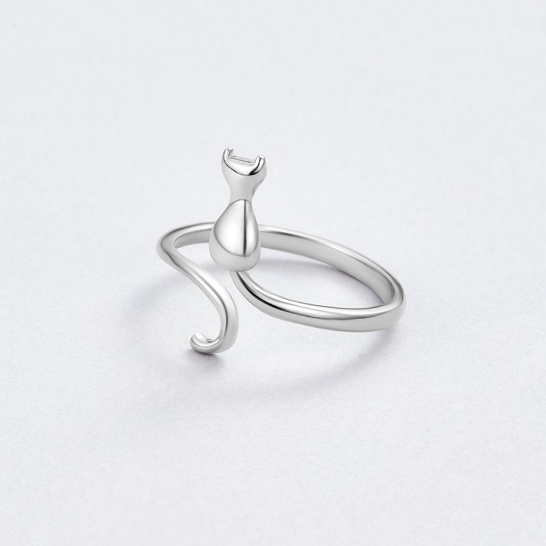 Anillo plateado minuit chat