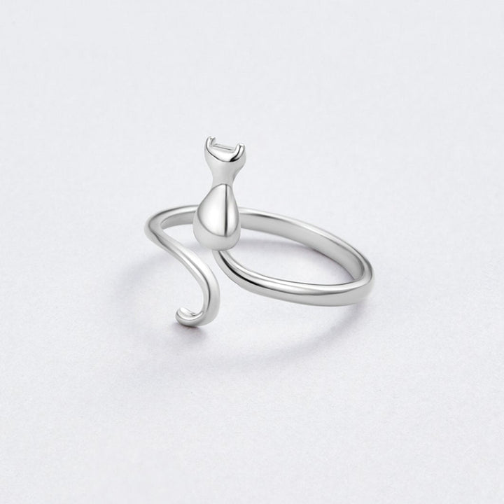 Anillo plateado minuit chat