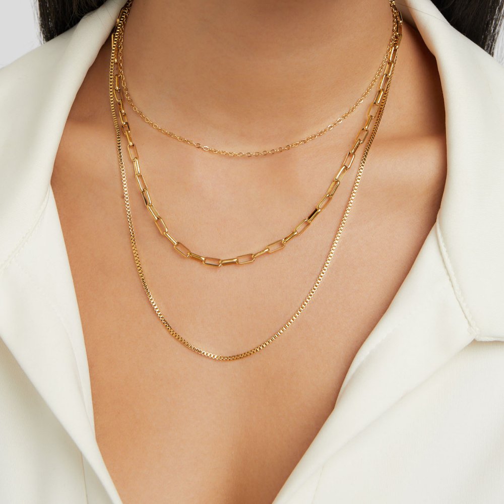 Collar multicapa de cadena Miela