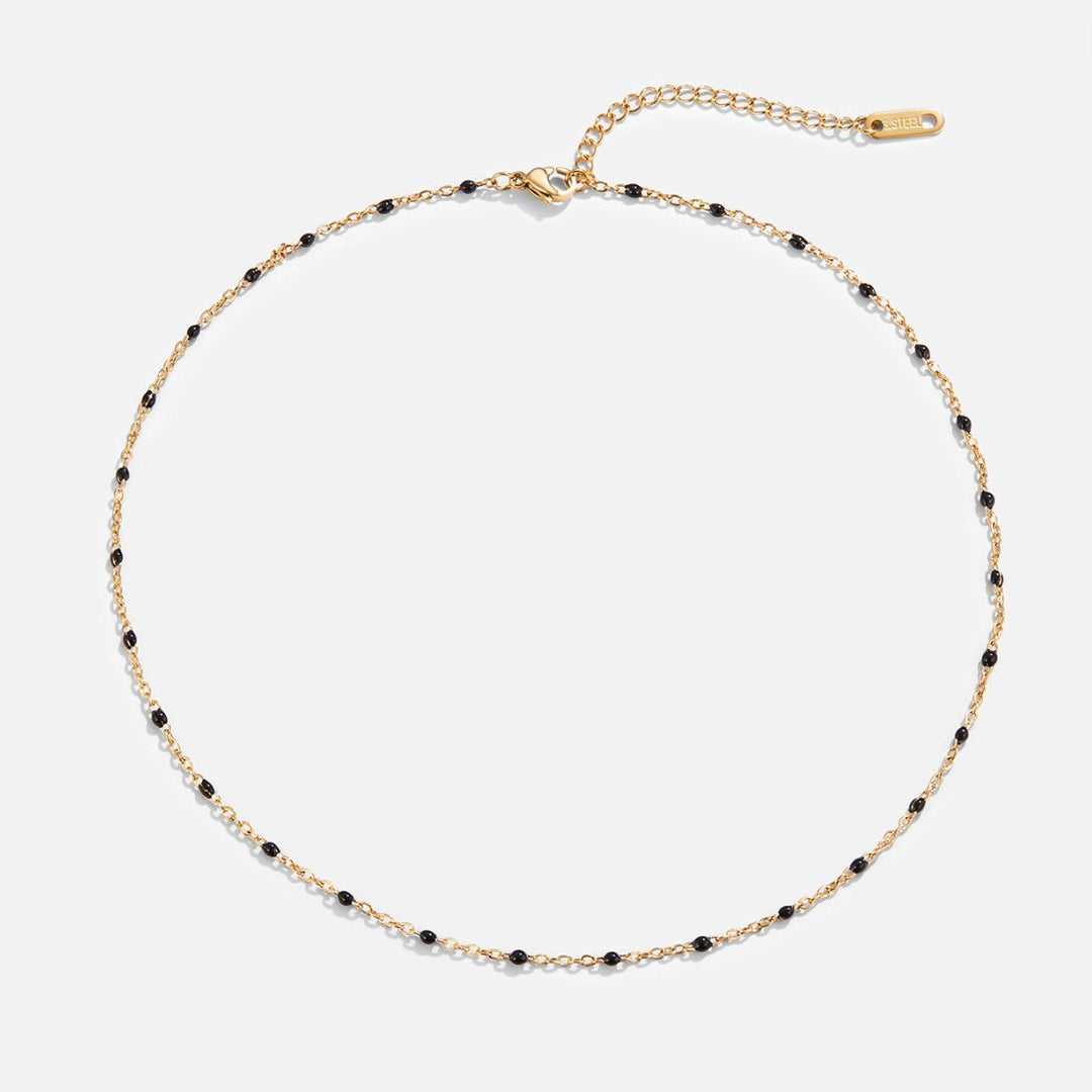 Collar Mila Negro con perlas