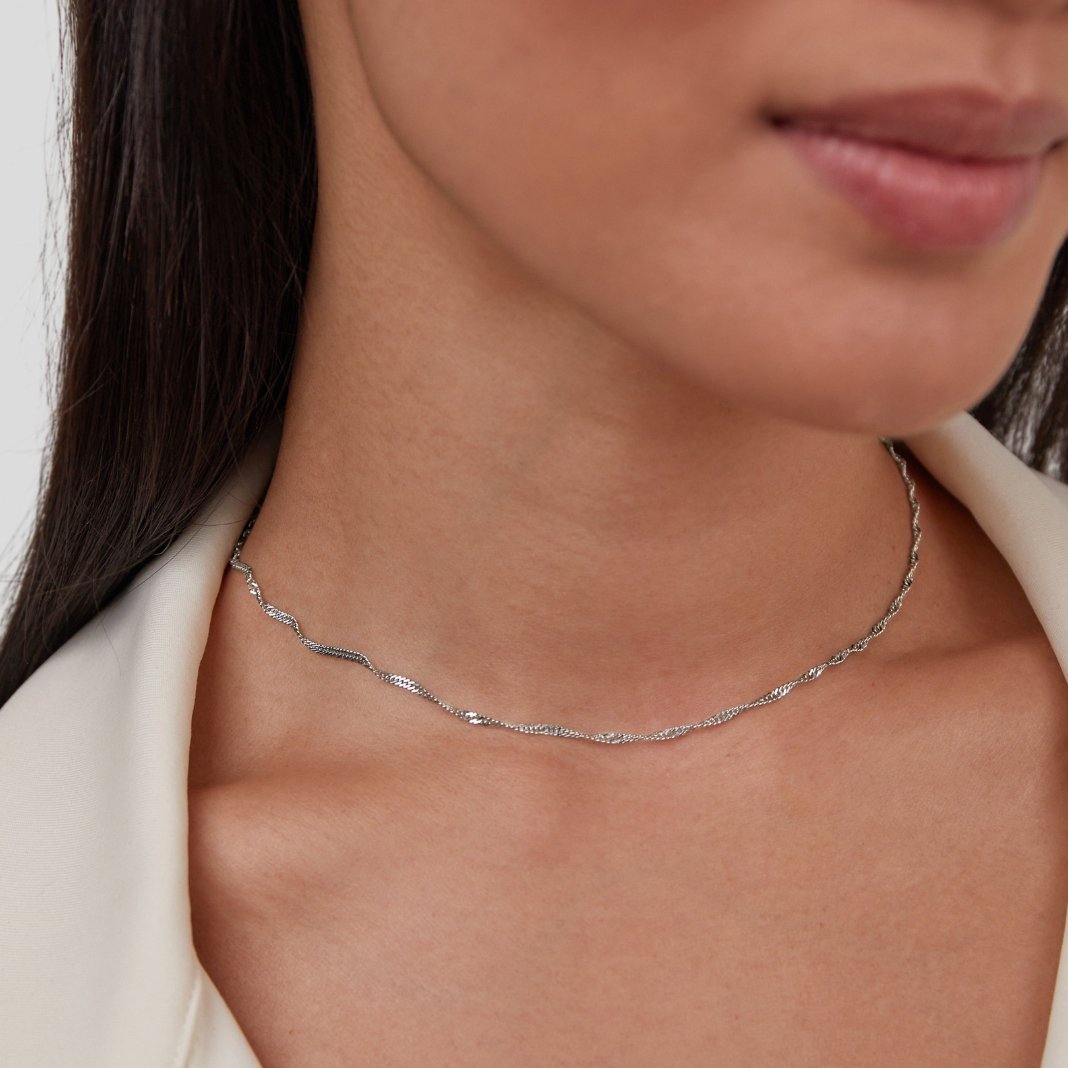 Cadena plateada Mila Twist