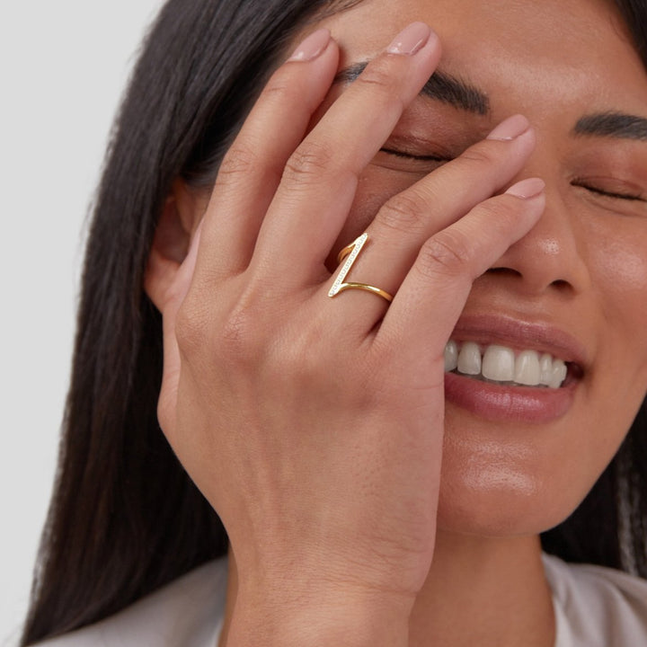 Anillo Mila trenzado dorado
