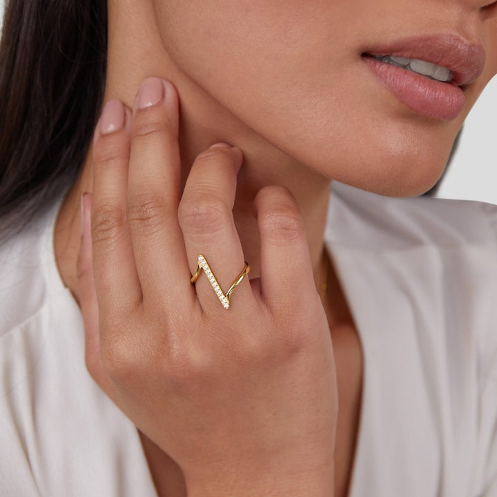 Anillo Mila trenzado dorado