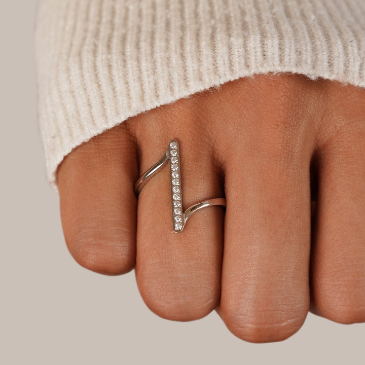 Anillo Mila trenzado plateado