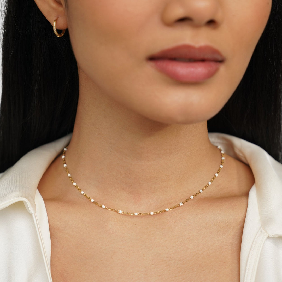 Collar de perlas Mila Blanco
