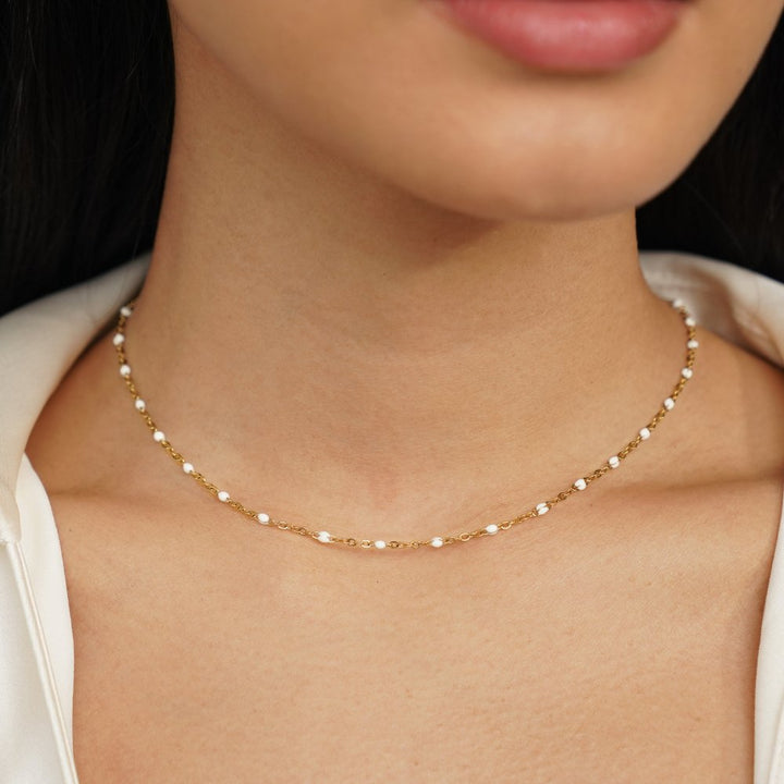 Collar de perlas Mila Blanco