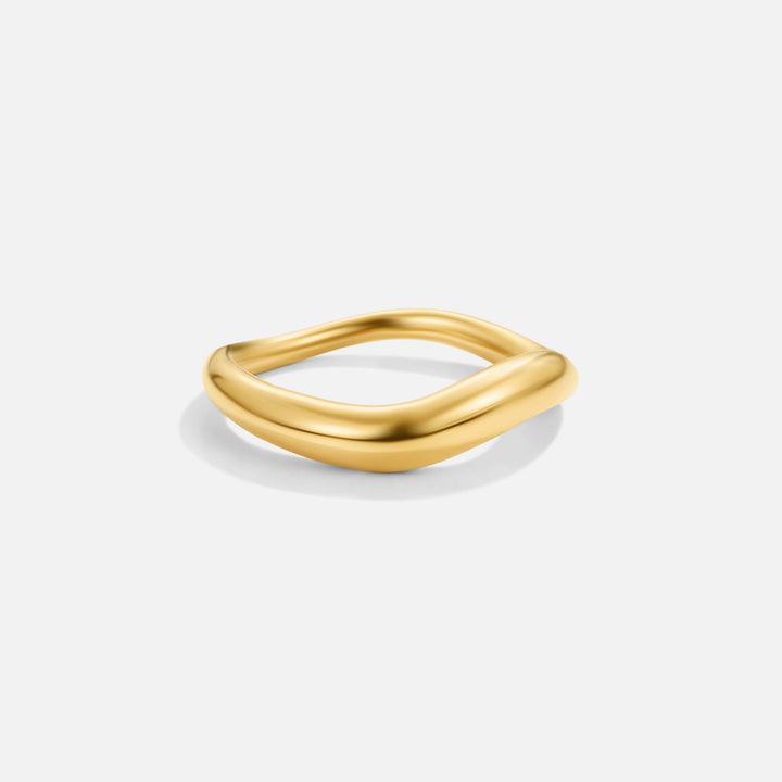 Anillo Mina dorado ondulado