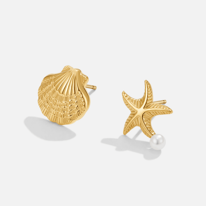 Pendientes dorados Naia Concha & Estrella de mar