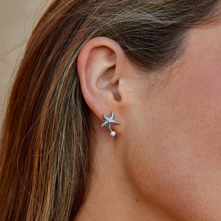 Pendientes plateados Naia Concha & Estrella de mar