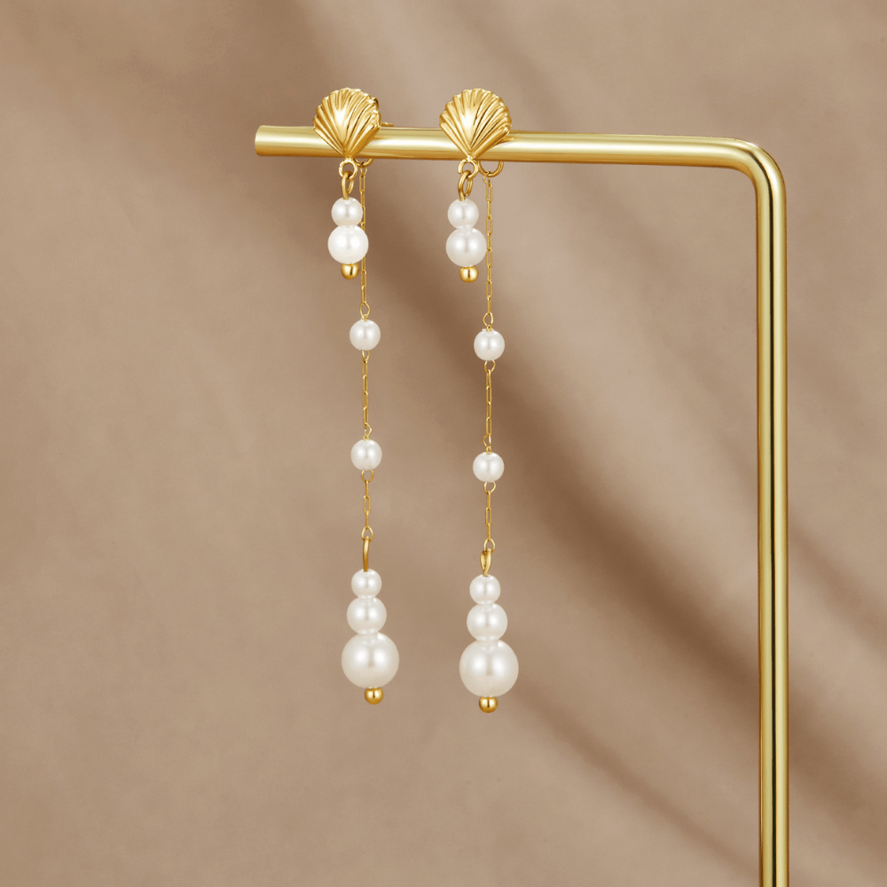 Pendientes perlas Neesa con pompons