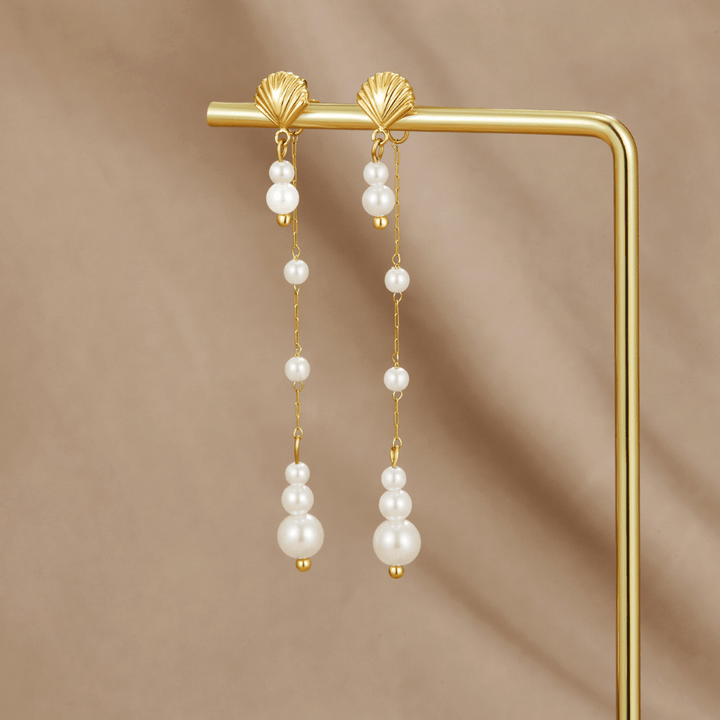 Pendientes perlas Neesa con pompons