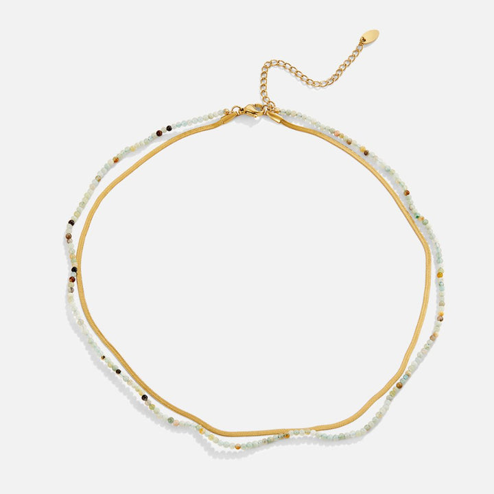 Collar multicapa Neesa de piedras y perlas