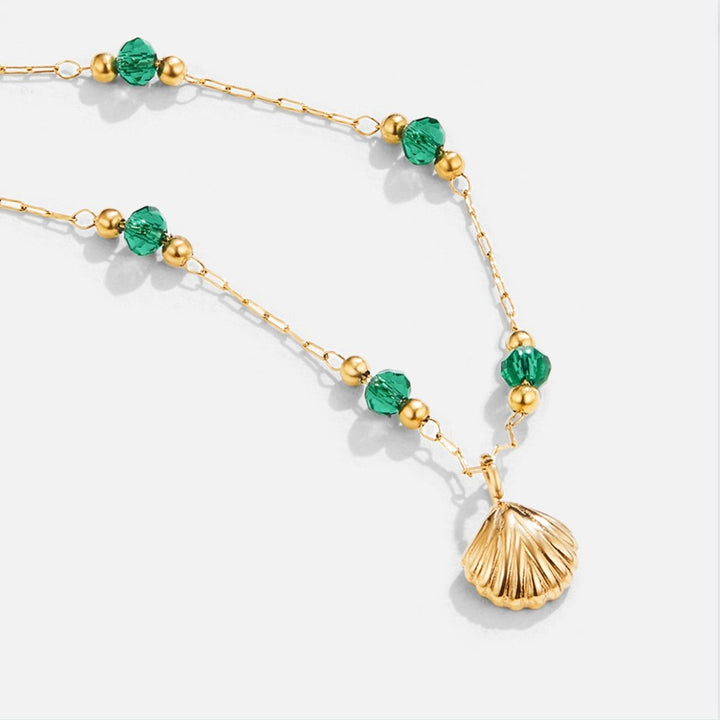 Collar dorado Nerissa con cuentas verdes