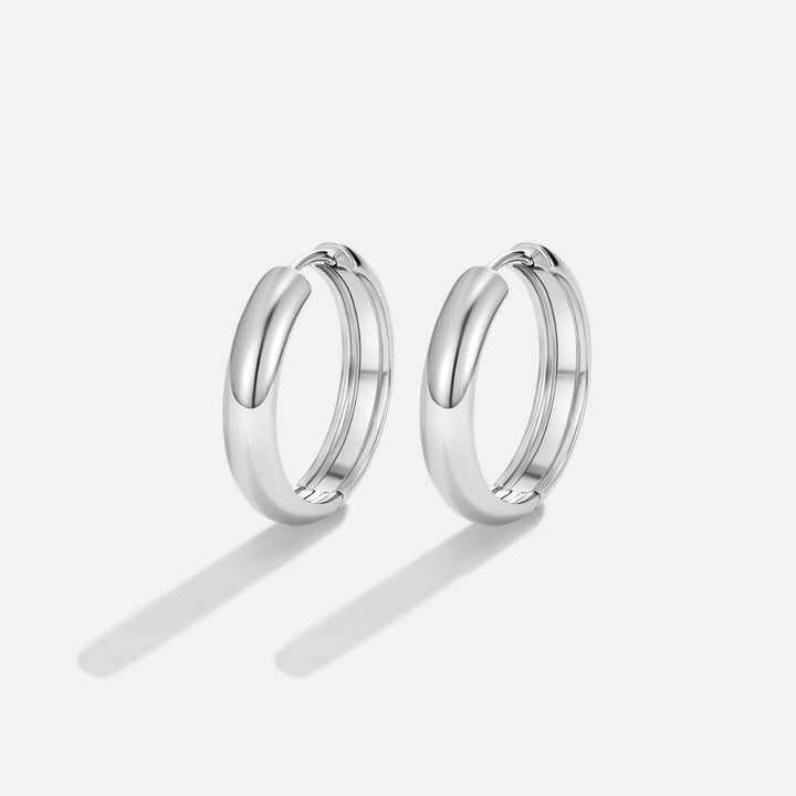 Pendientes plateados clásicos Nona