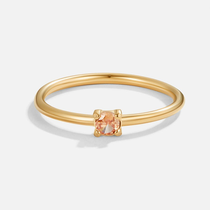 Anillo noviembre piedra fina 18K dorado
