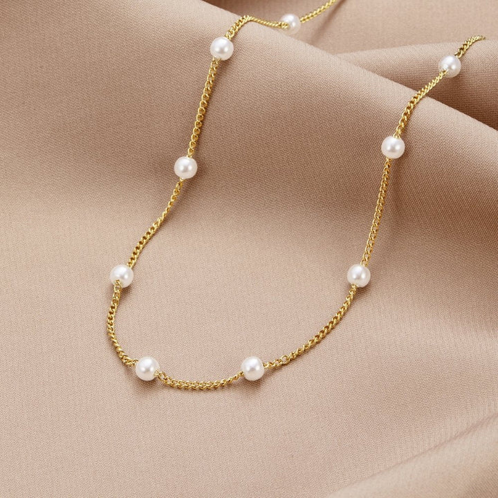 Collar Nura Pearl chapado en oro de 18K