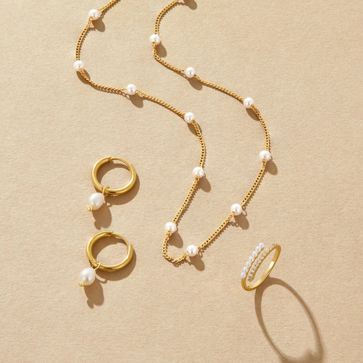 Collar Nura Pearl chapado en oro de 18K