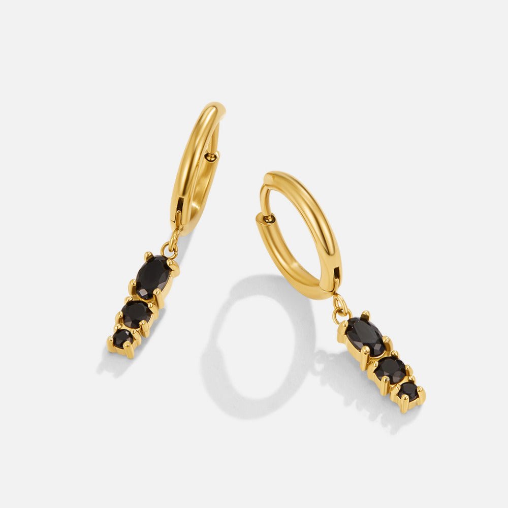 Pendientes de aro Obsidian gota