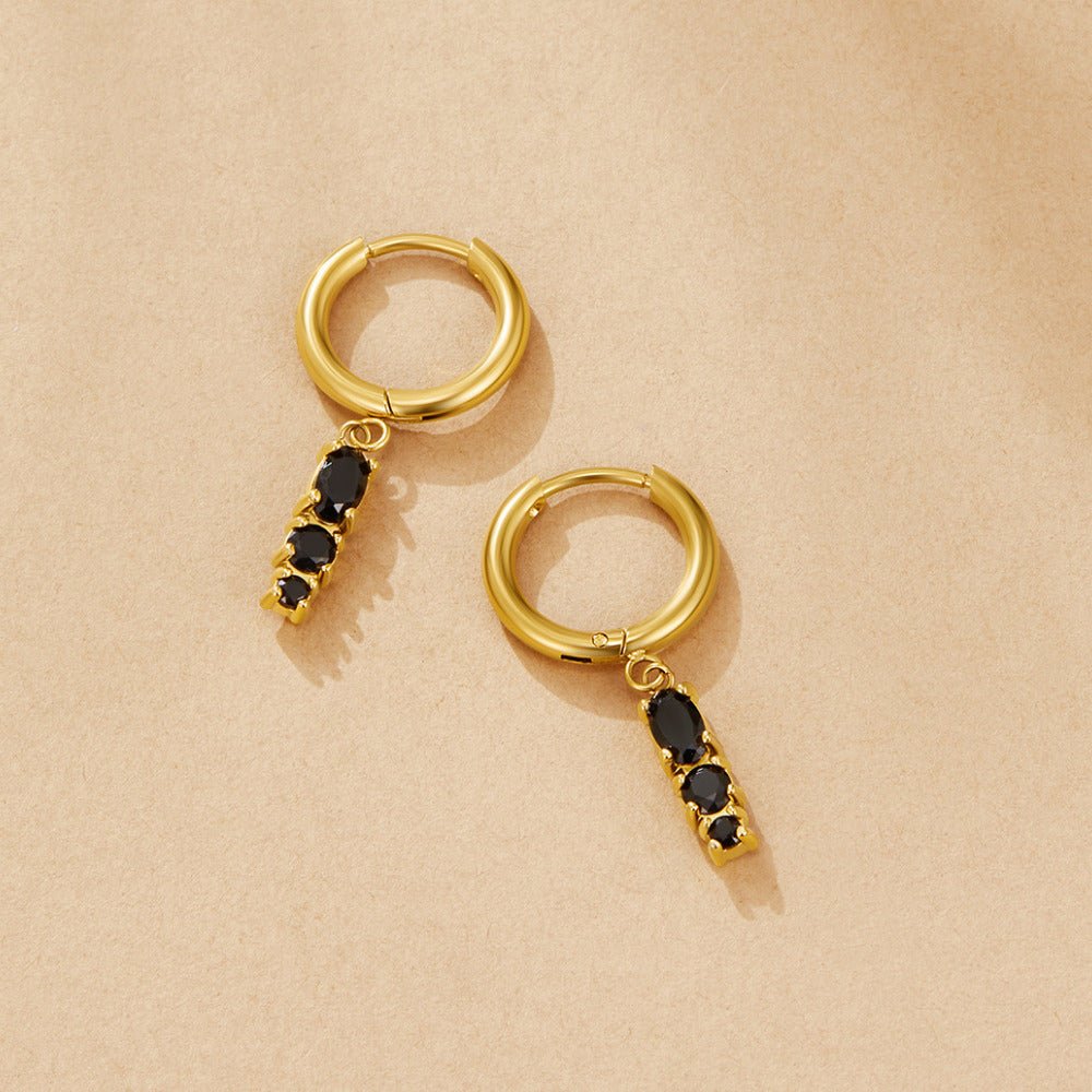 Pendientes de aro Obsidian gota