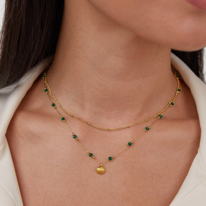 Set de collares con conchas y perlas para amantes del océano