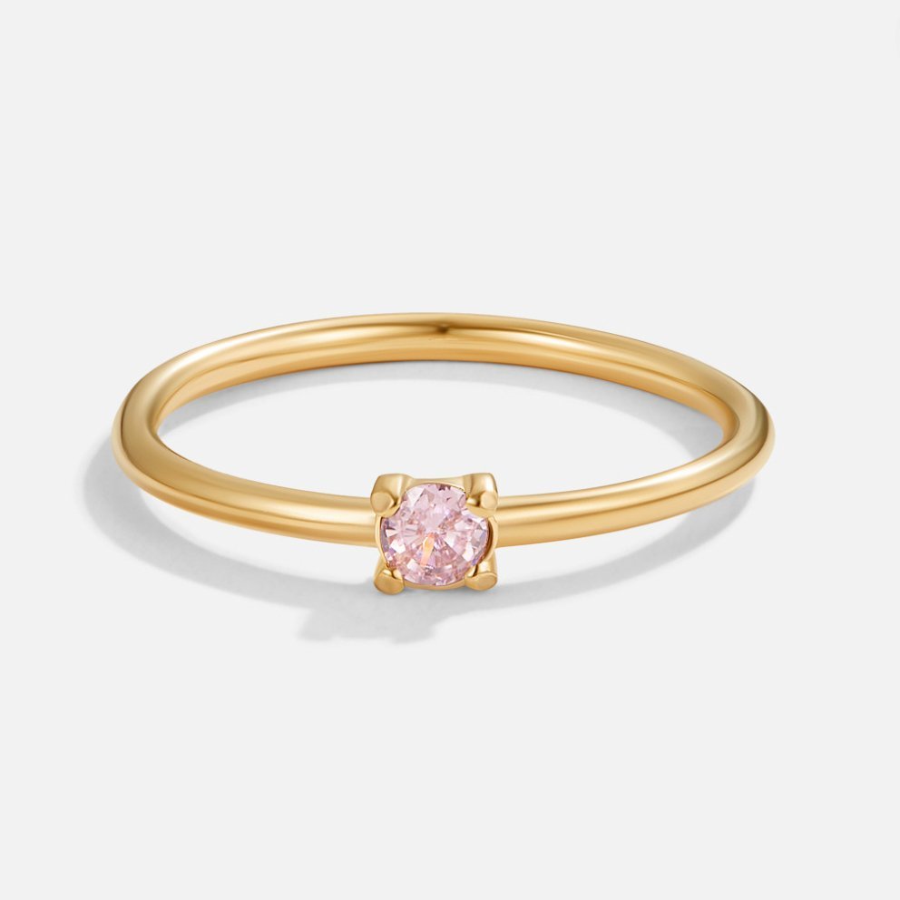 Anillo octubre piedra de nacimiento 18K dorado