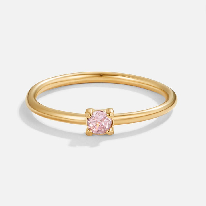 Anillo octubre piedra de nacimiento 18K dorado
