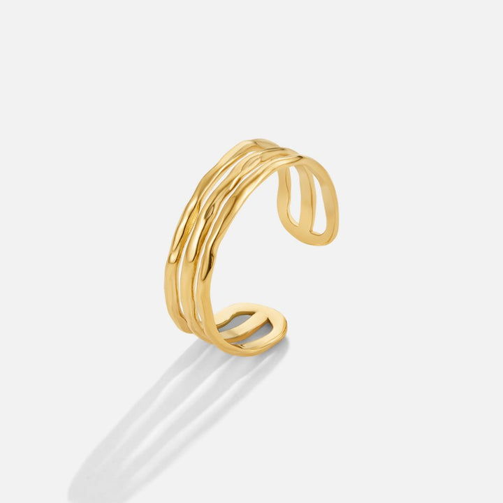 Anillo Ohio texturizado oro
