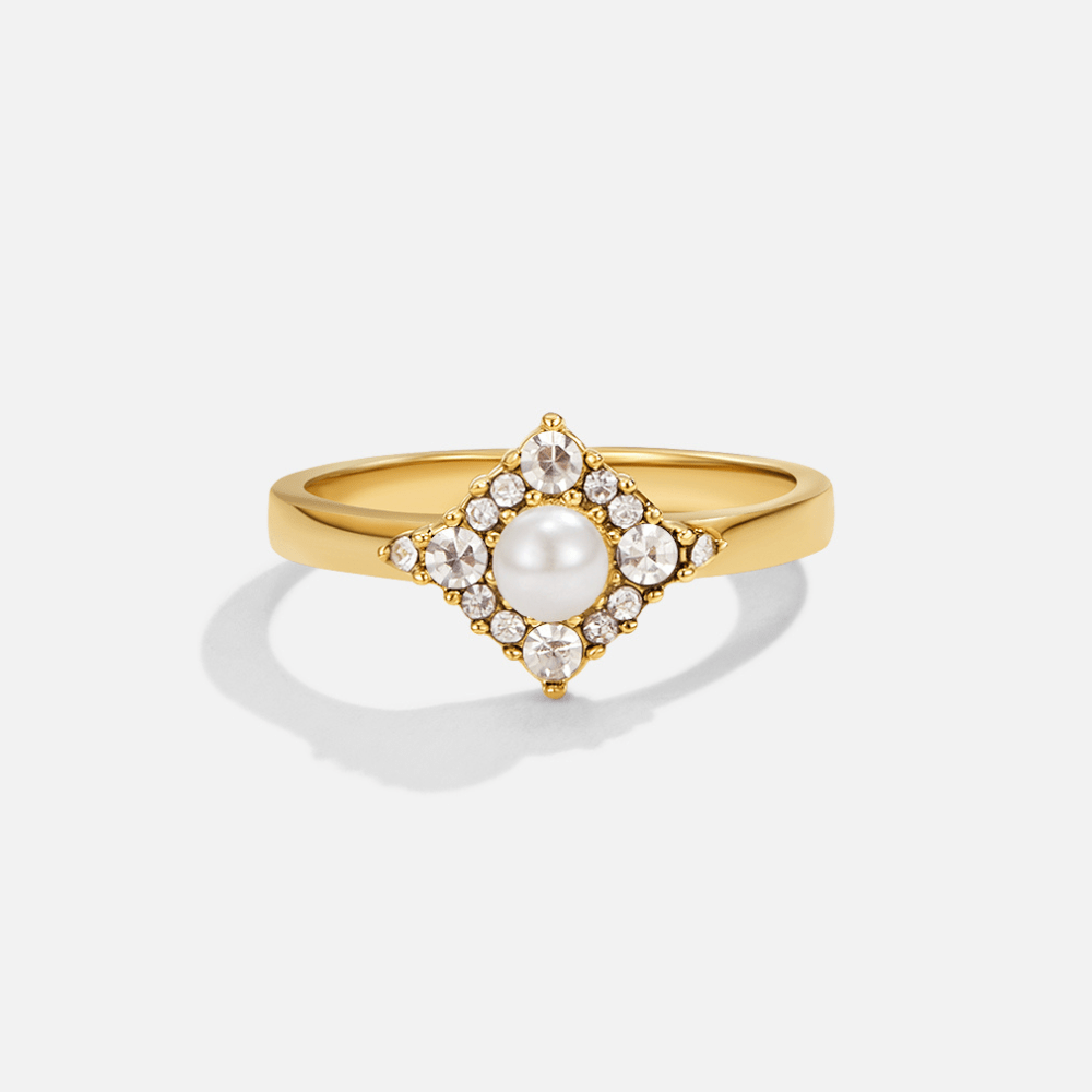 Anillo perlas y cristal eternidad