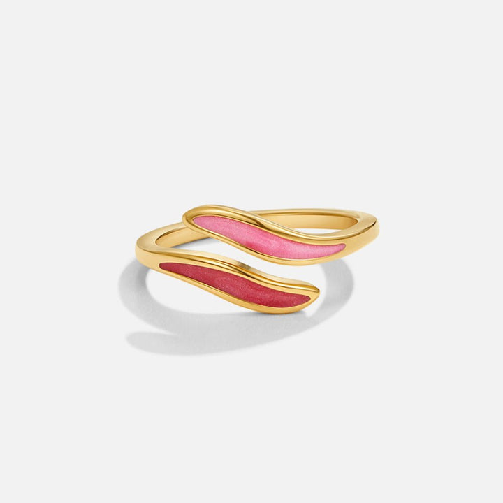 Anillo artesanal hecho a mano rosa