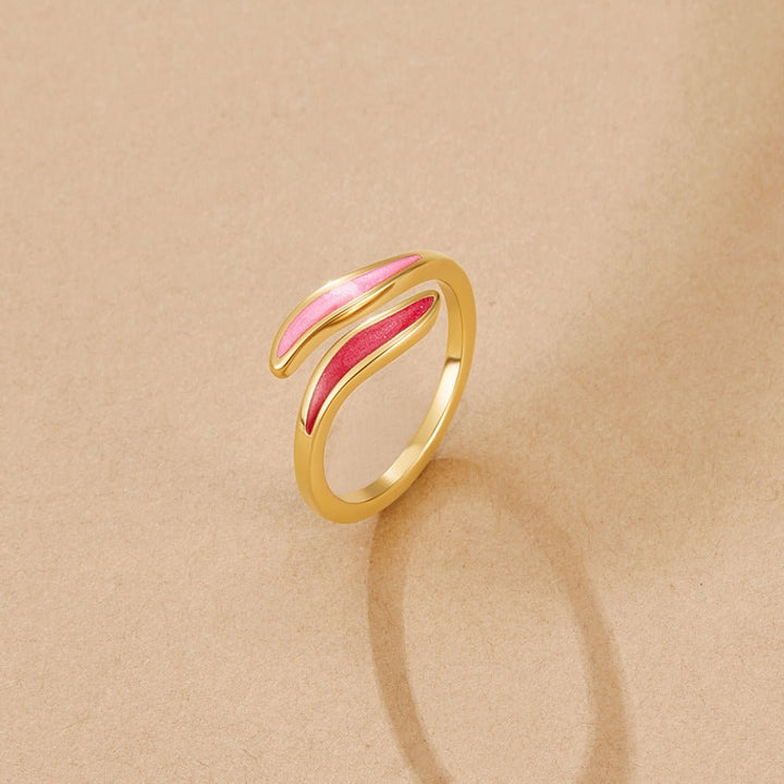 Anillo artesanal hecho a mano rosa