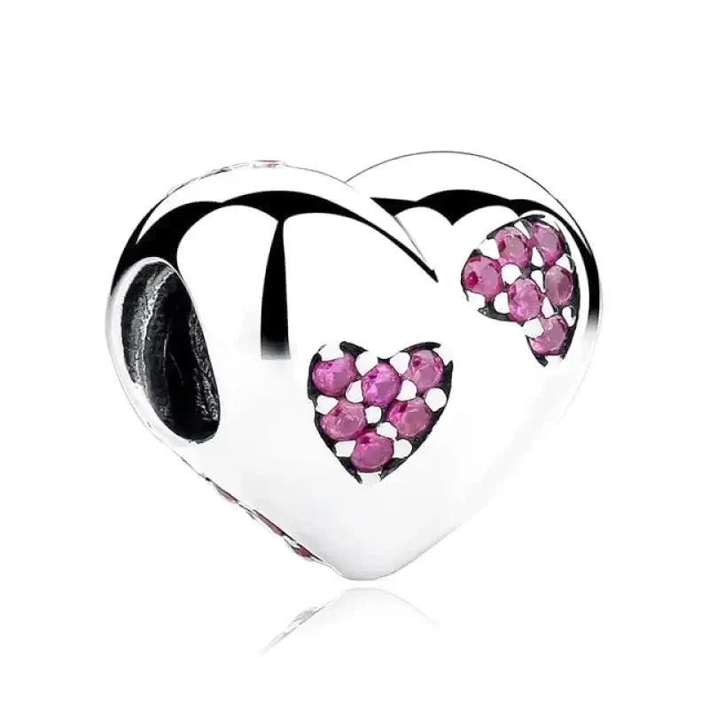 Colgante de corazón rosa brillante