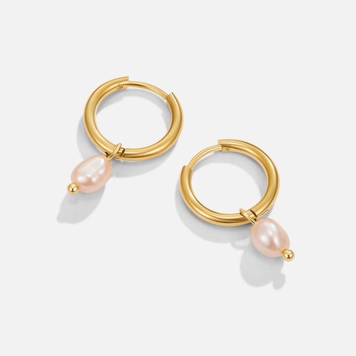 Pendientes Bella rosas de perlas de agua dulce