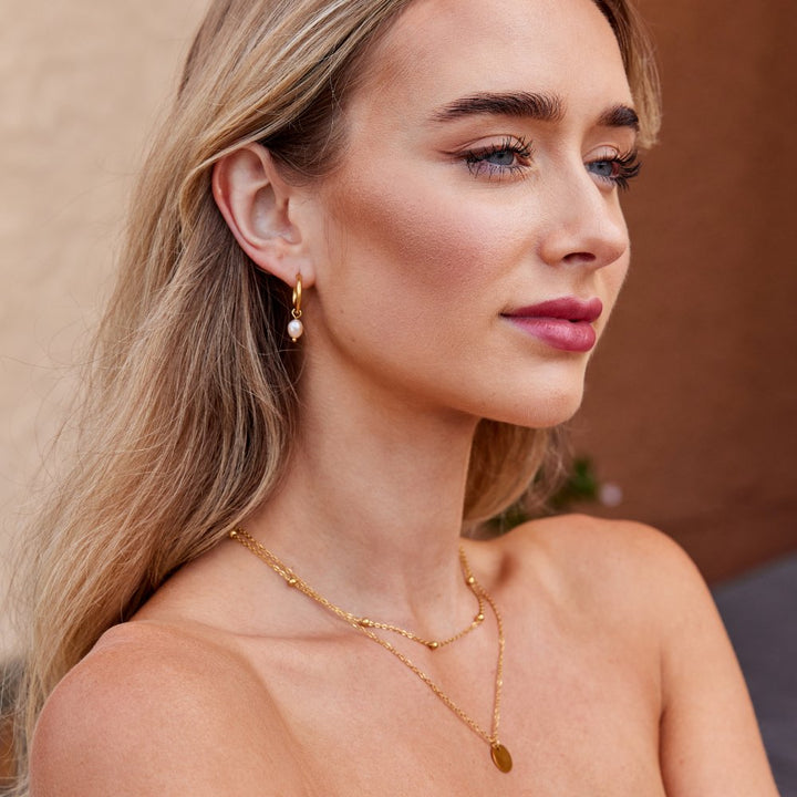 Pendientes Bella rosas de perlas de agua dulce