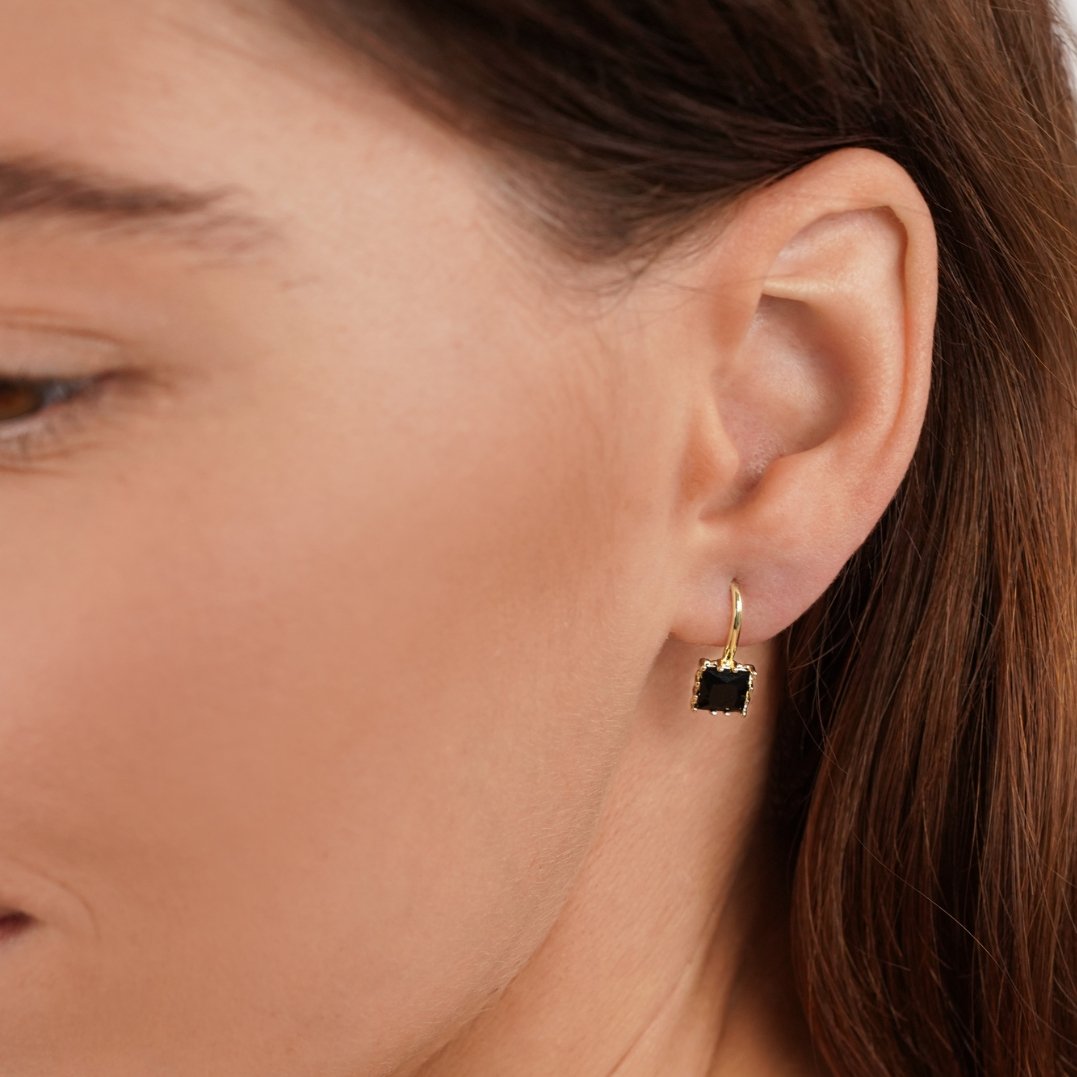 Pendientes Piper gota de cristal negro