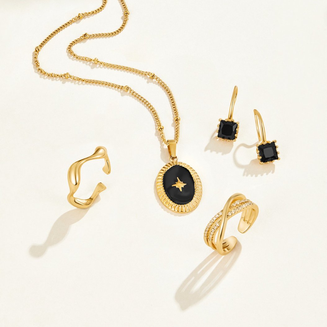 Pendientes Piper gota de cristal negro