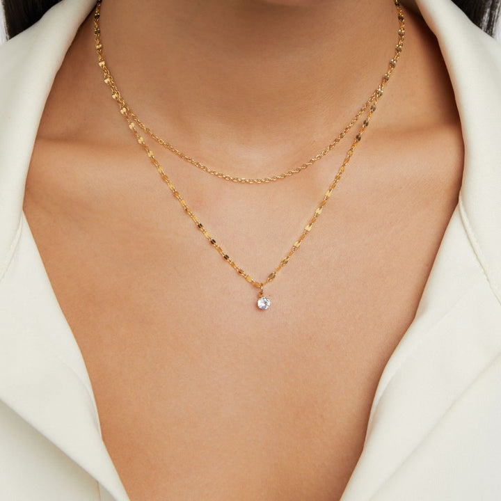 Collar multicapa Piya de cristal