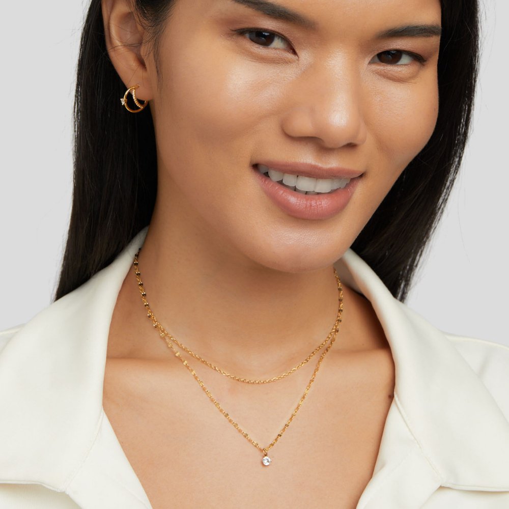 Collar multicapa Piya de cristal