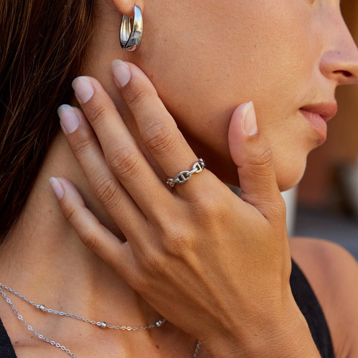 Anillo Raya plateado