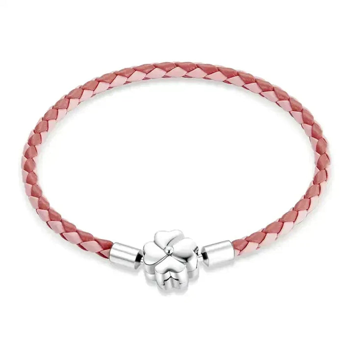 Pulsera de Cuero Roja con Charms