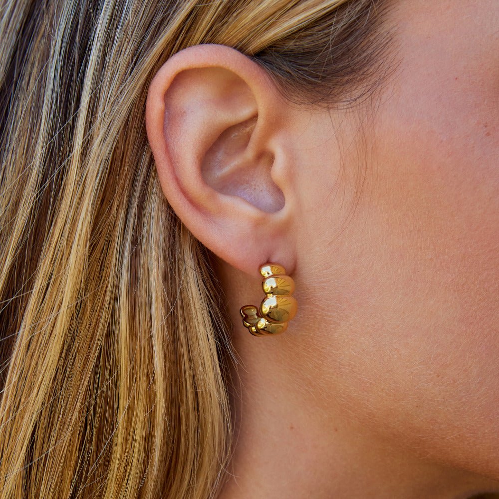 Pendientes dorados bombées Rene