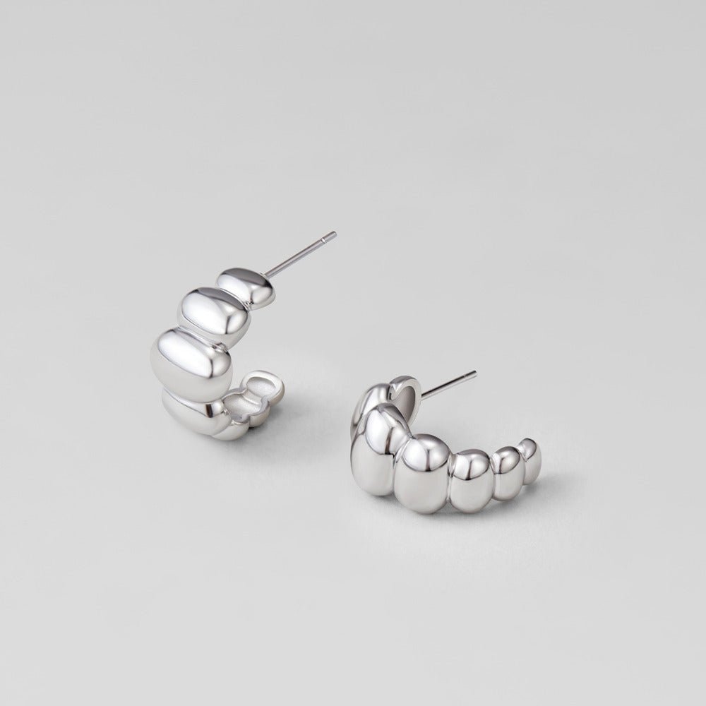Pendientes plateados bombées Rene