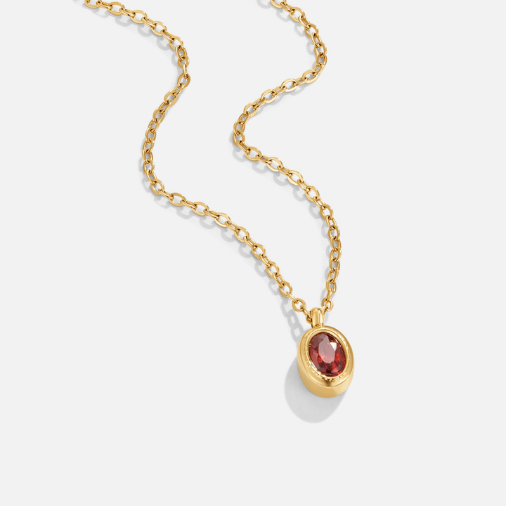 Collar de cristal rojo rubí