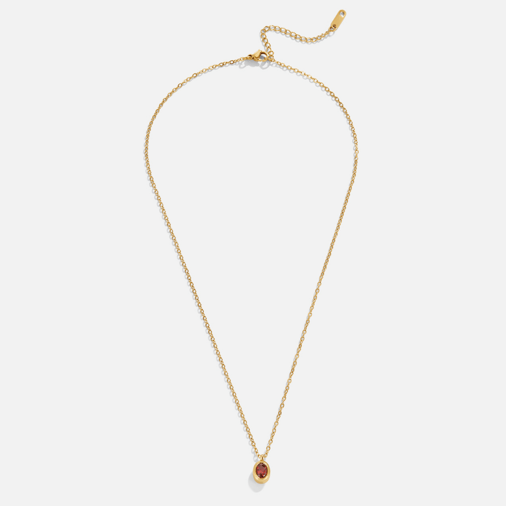 Collar de cristal rojo rubí