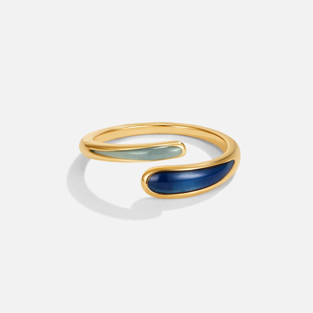 Anillo Safira azul envolvente