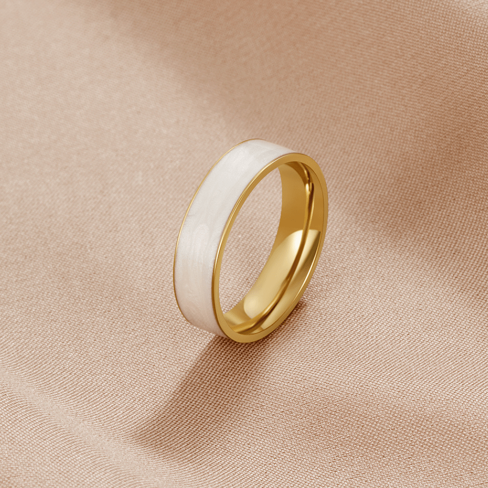 Anillo blanco banda Sahara